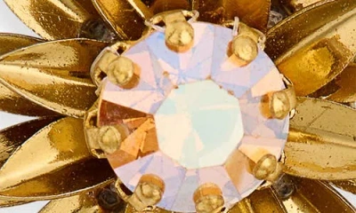 Deepa Gurnani Aretha Crystal Flower Stud Earrings In Gold