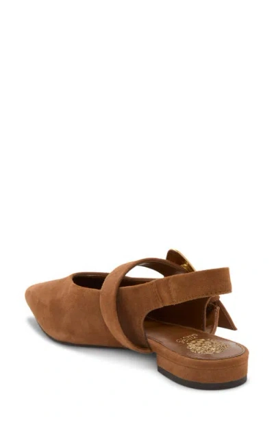 Vince Camuto Amoret Pointed Toe Slingback Flat In Brown