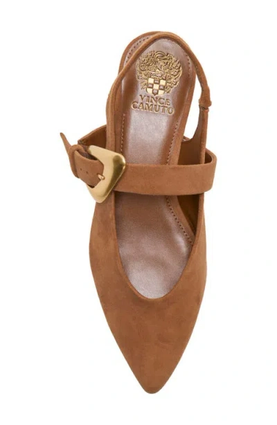 Vince Camuto Amoret Pointed Toe Slingback Flat In Brown