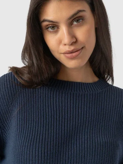 Saint And Sofia Saint + Sofia Remy Crop Sweater In Blue