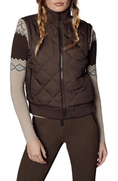 Alp N Rock Atlas Quilted & Faux Shearling Reversible Vest In Brown