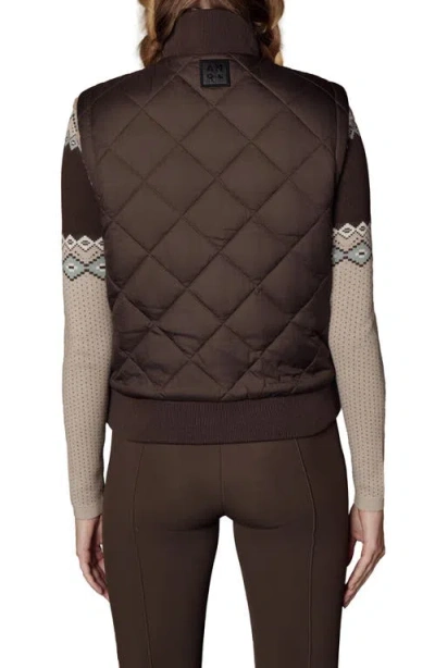 Alp N Rock Atlas Quilted & Faux Shearling Reversible Vest In Brown