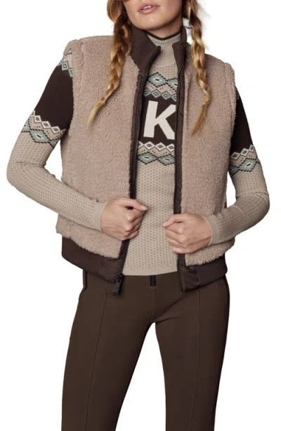 Alp N Rock Atlas Quilted & Faux Shearling Reversible Vest In Brown