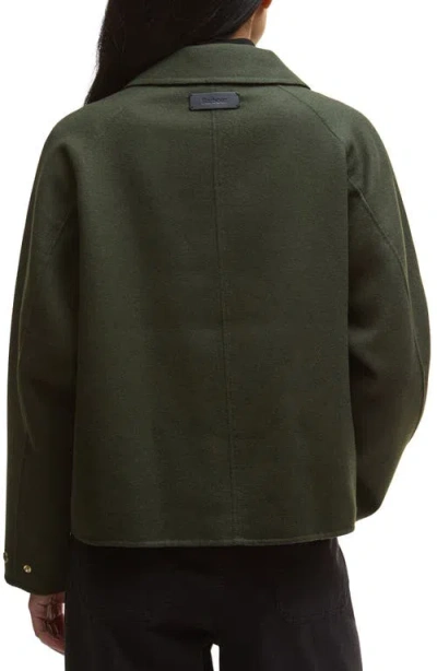 Barbour Leonie Wool Blend Overshirt In Green
