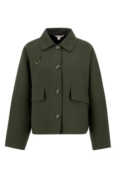 Barbour Leonie Wool Blend Overshirt In Green