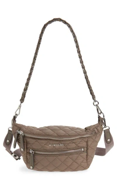 Mz Wallace Crosby Quilted Nylon Convertible Sling Bag In Brown