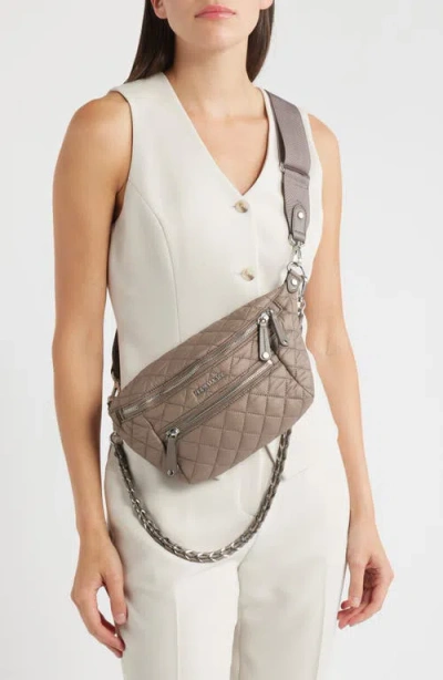 Mz Wallace Crosby Quilted Nylon Convertible Sling Bag In Brown