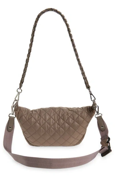 Mz Wallace Crosby Quilted Nylon Convertible Sling Bag In Brown