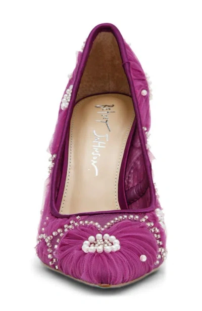 Betsey Johnson Women's Roxie Tulle Floral Applique Pumps In Purple