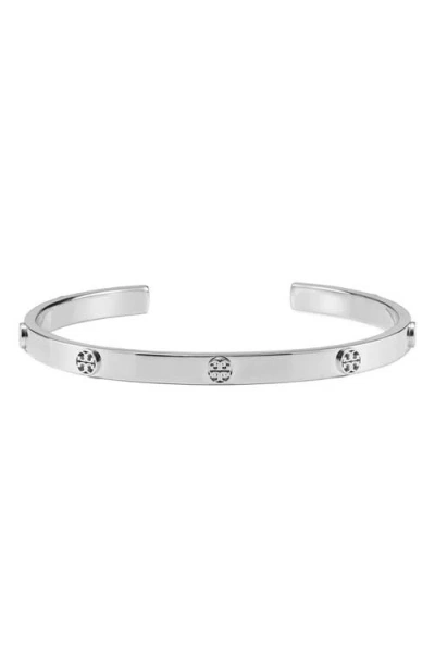 Tory Burch Miller Icon Stud Thin Cuff Bracelet In Metallic
