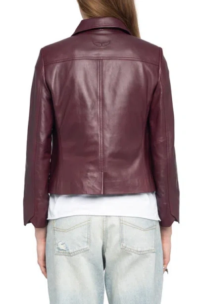 Zadig & Voltaire Button-fastening Flap-pocket Leather Jacket In Red