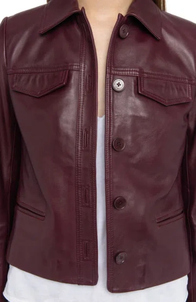 Zadig & Voltaire Button-fastening Flap-pocket Leather Jacket In Red