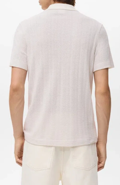 Mango Regular Fit Openwork Polo In Neutral