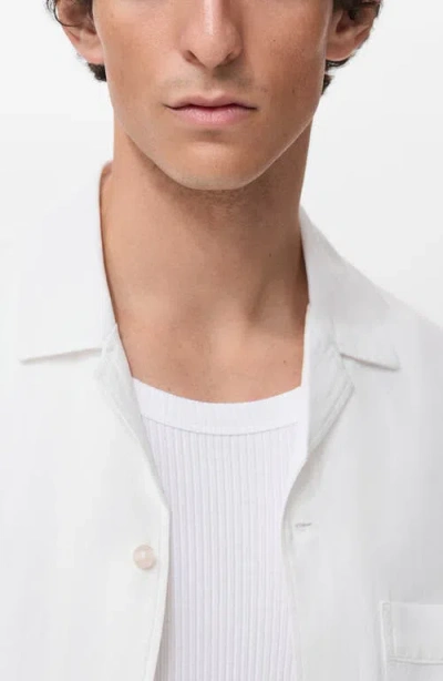 Mango Regular Fit Camp Shirt In White