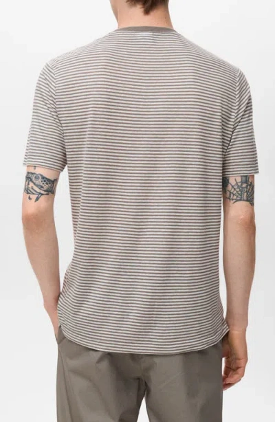 Mango Men's Striped Slim-fit Linen T-shirt In Brown