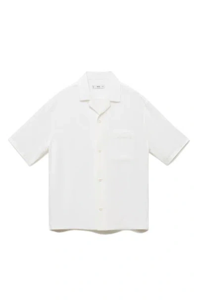 Mango Regular Fit Camp Shirt In White