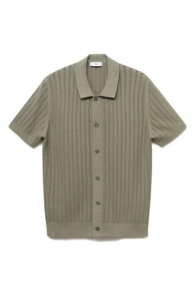 Mango Men's Cotton Structure Shirt In Green