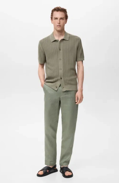 Mango Men's Cotton Structure Shirt In Green