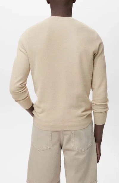 Mango Men's Microstructure Cotton Knitted Sweater In Neutral