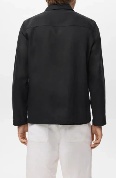 Mango Men's Linen-blend Pockets Jacket In Black