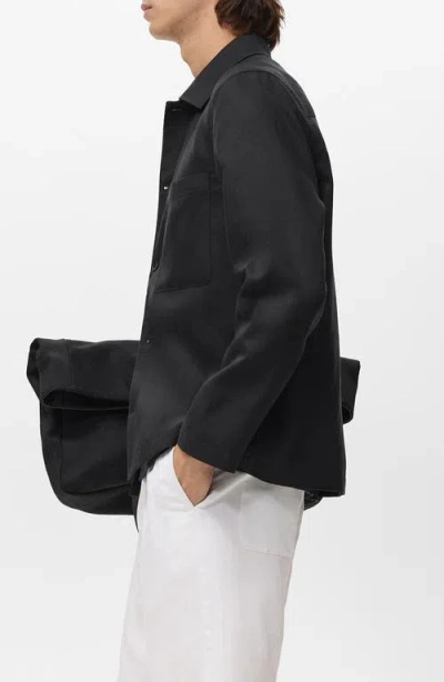 Mango Men's Linen-blend Pockets Jacket In Black