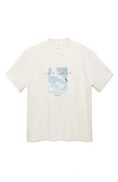 Mango Men's Printed Patch T-shirt In White