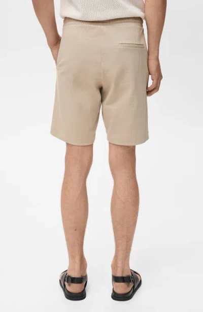 Mango Drawstring Cotton Bermuda Short In Neutral