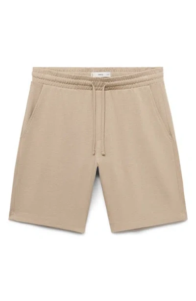 Mango Drawstring Cotton Bermuda Short In Neutral