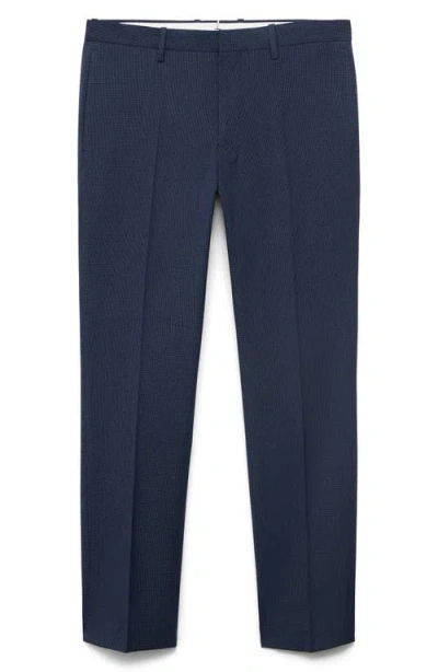 Mango Milan Slim Fit Suit Pants In Blue