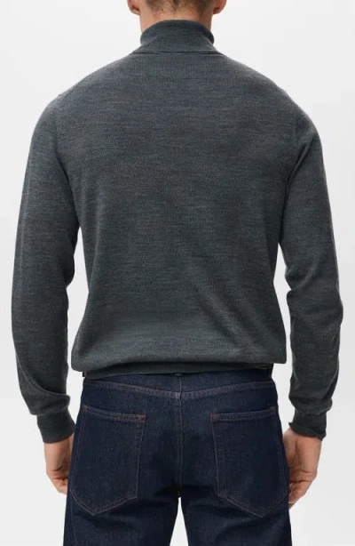 Mango Turtleneck Wool Sweater In Gray