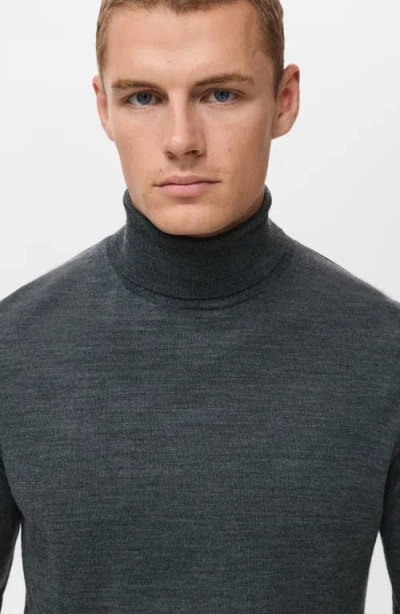 Mango Turtleneck Wool Sweater In Gray