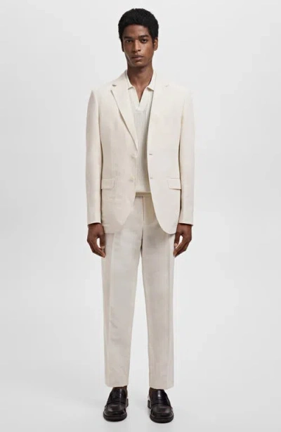 Mango Men's Pleated Linen Lyocell Pants In Neutral