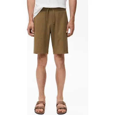 Mango Drawstring Cotton Bermuda Short In Brown