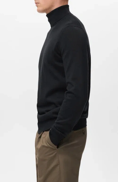 Mango Turtleneck Wool Sweater In Black