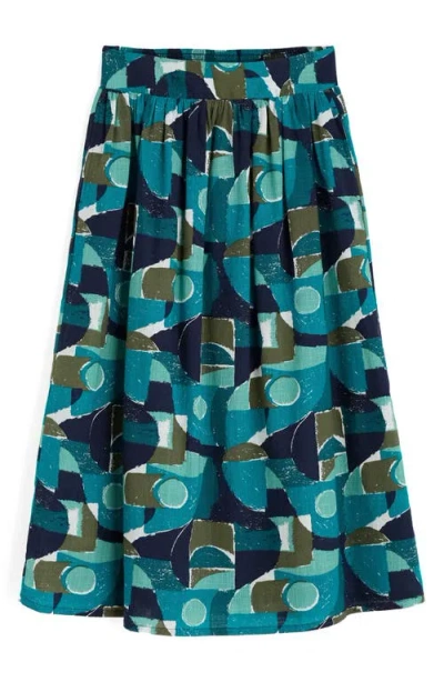 Seasalt Cornwall Mevagissey Organic Cotton Midi Skirt In Blue