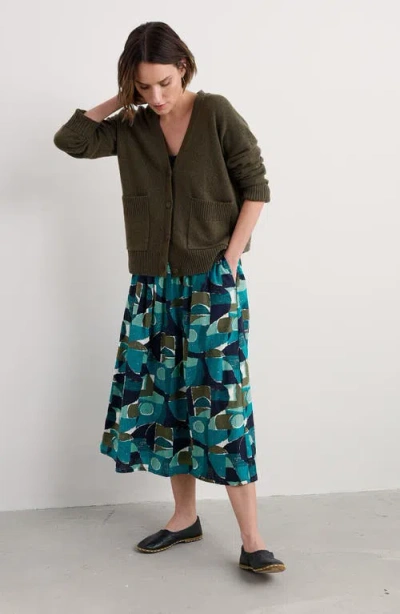 Seasalt Cornwall Mevagissey Organic Cotton Midi Skirt In Blue