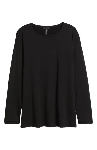 Eileen Fisher Long Sleeve Longline Top In Black