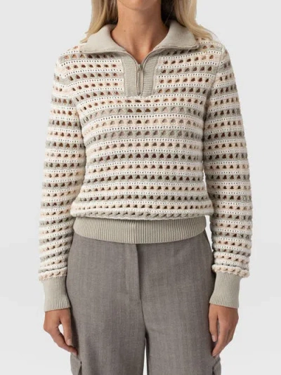 Saint And Sofia Saint + Sofia Ester Quarter Zip Knit In Multi