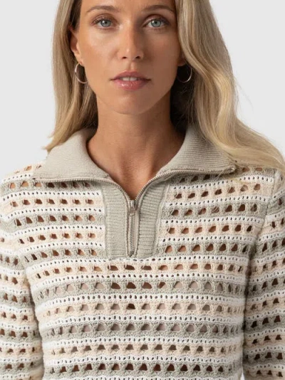 Saint And Sofia Saint + Sofia Ester Quarter Zip Knit In Multi