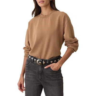 Marine Layer Cloud 9 Cotton Blend Fleece Crewneck Sweatshirt In Brown