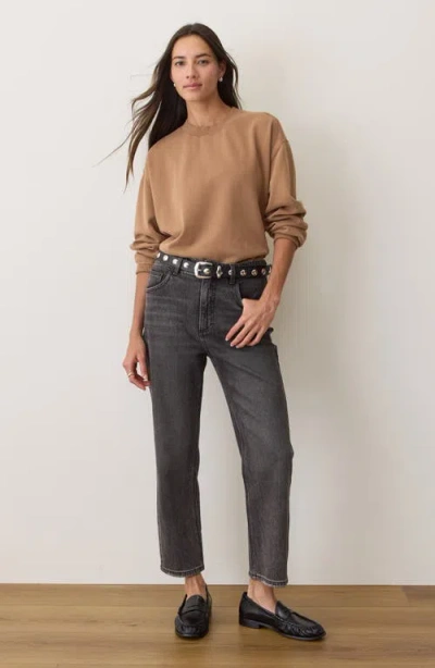 Marine Layer Cloud 9 Cotton Blend Fleece Crewneck Sweatshirt In Brown