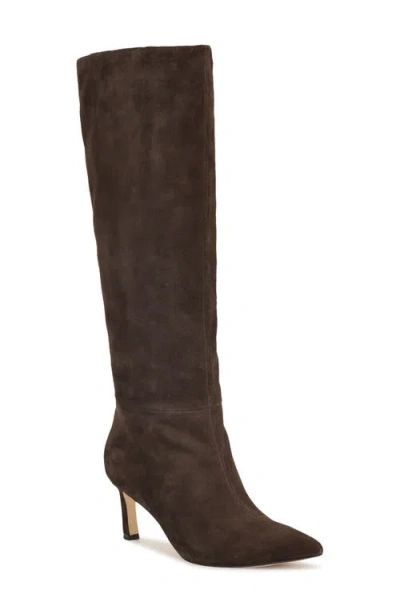 Nine West Women's Lorthey Wide Calf Tall Stiletto Dress Boots In Brown