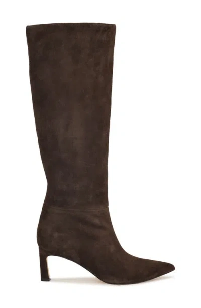 Nine West Women's Lorthey Wide Calf Tall Stiletto Dress Boots In Brown