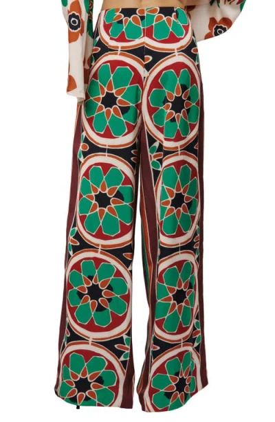 Ciebon Kat Geo Print Wide Leg Pants In Multi