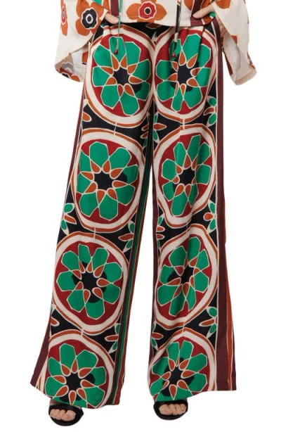 Ciebon Kat Geo Print Wide Leg Pants In Multi