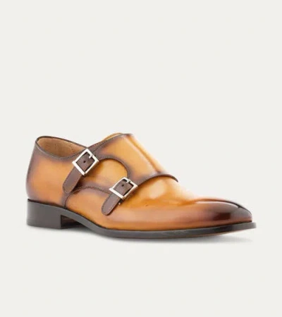 Ace Marks Kurt Plain Toe Monkstrap In Brown