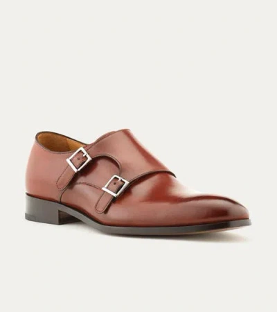 Ace Marks Kurt Plain Toe Monkstrap In Brown