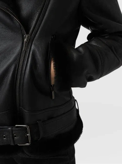 Saint And Sofia Saint + Sofia Spitfire Shearling Jacket In Black