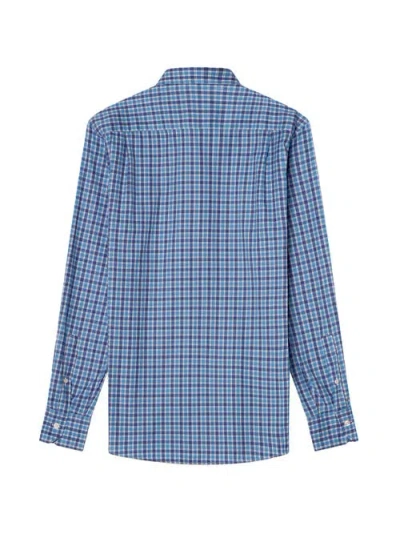 Robert Talbott Reynolds Ultra Light Weight Brushed Multi Check Shirt In Blue