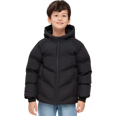 Rokka&rolla Kids' Seamless Puffer Jacket In Black